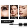 HOUSN Mascara Waterproof, Mascara Fibre De Soie 4d, CréEr Un Allongement De Cils Naturellement Maquillage Des Yeux Ne Fleurit