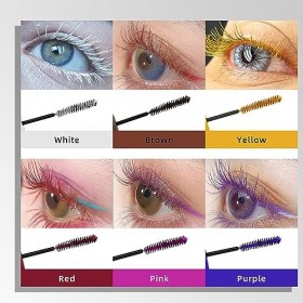 MKNZOME 6 Couleurs Mascara Coloré, Mascara Waterproof Longue Tenue Mascara Fibre de Soie 4d Maquillage Femme Yeux pour Hallow
