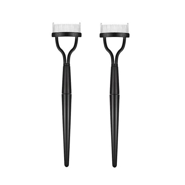 YYwenting Lot de 2 peignes de finition pliables pour mascara - Applicateur de mascara en métal - Séparateur de cils