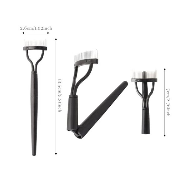 YYwenting Lot de 2 peignes de finition pliables pour mascara - Applicateur de mascara en métal - Séparateur de cils