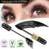 Mascara Waterproof Noir - 4D Vibely Mascara Fibre de Soie Effet Faux Cils Extra Longs, épais et Volumineux Maquillage Anti-Ta