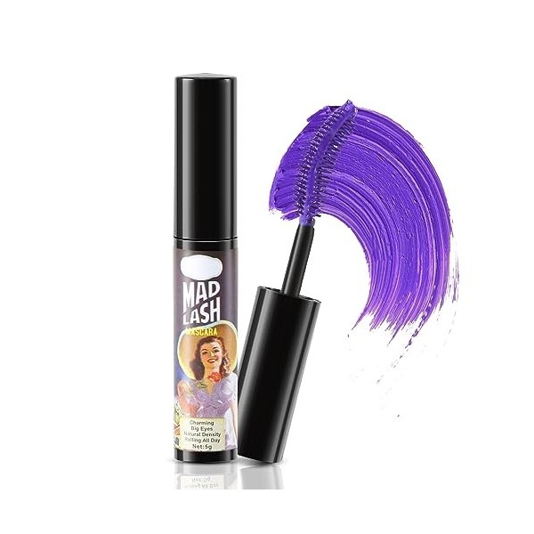 Boobeen Mascara coloré volume et longueur, mascara imperméable pour les cils avec brosse, pour un maquillage naturel des cils