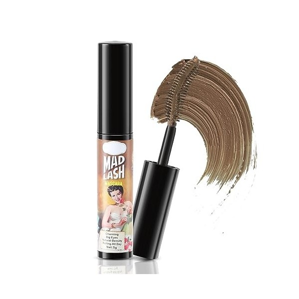 Boobeen Mascara coloré volume et longueur, mascara imperméable pour les cils avec brosse, pour un maquillage naturel des cils