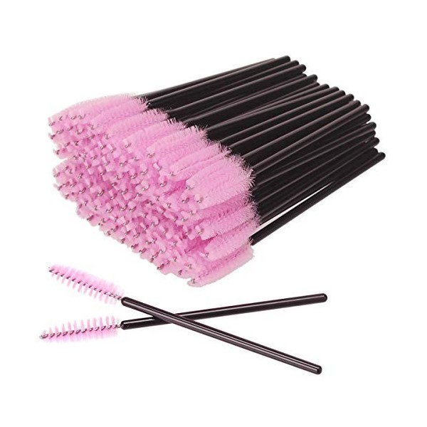 Lot de 50 brosses à cils jetables pour mascara - Baguettes magiques - Applicateur de cils - Sourcils - Kit doutils de maquil