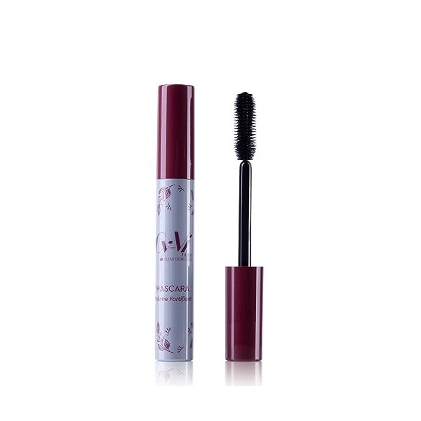 Cy-Vi Clean Cosmétiques - Mascara Volume et Fortifiant - Pigments naturels - vegan - Volume Sans Paquets - Brosse silicone to