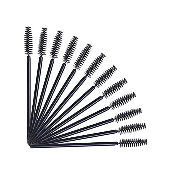 Lot de 50 brosses à mascara jetables pour extensions de cils noir + rose 