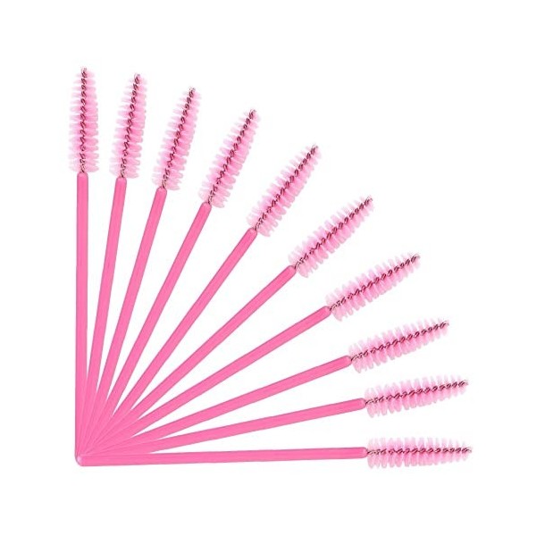 Lot de 50 brosses à mascara jetables pour extensions de cils noir + rose 