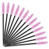 Lot de 50 brosses à mascara jetables pour extensions de cils noir + rose 