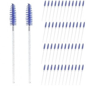 Lot de 50 brosses à cils jetables pour mascara - Brosse à sourcils pliable - Pour extension de cils - Applicateur de maquilla