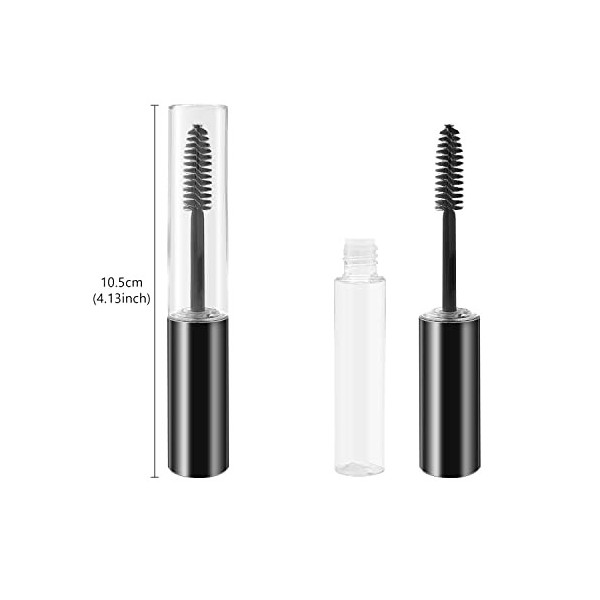 ALLY-MAGIC Y6-JMGG Tube vide pour mascara avec baguette et crème pour cils Noir et argent 10 ml