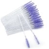 GCQQ Lot de 50 baguettes à cils jetables en cristal pour extensions de cils, bobines de cils séparées blanc et violet 