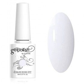 Vishine Vernis à ongles 8ml Semi-permanent GelPolish Soak-off UV LED Manucure Vernis Gels Blanc 1433