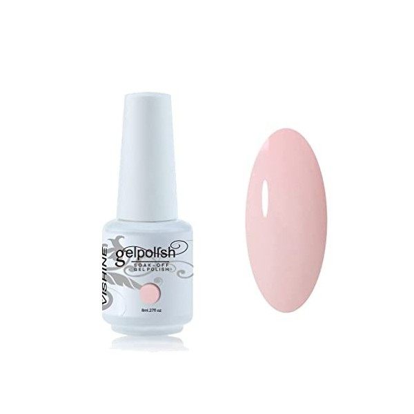 Vishine Vernis à ongles 8ml Semi-permanent GelPolish Soak-off UV LED Manucure Vernis Gels Blanc 1433