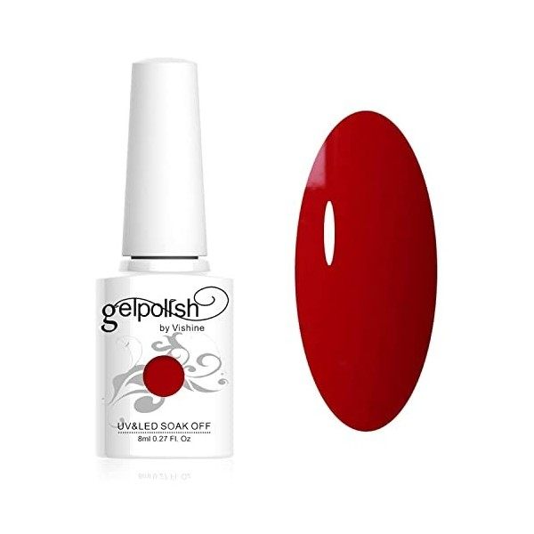 Vishine Vernis à ongles 8ml Semi-permanent GelPolish Soak-off UV LED Manucure Vernis Gels Blanc 1433