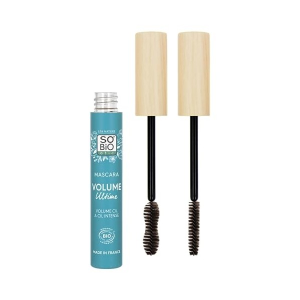 LÉA NATURE SO BiO étic|Mascara certifié Bio Volume ultime | Brun | Apporte volume, longueur & densitér | Brosse double face |