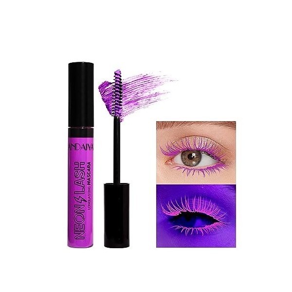 UV Glow Color Mascara 6 couleurs Mascara 4d Mascara longue durée, anti - application, volumineux et attrayant idéal pour le m