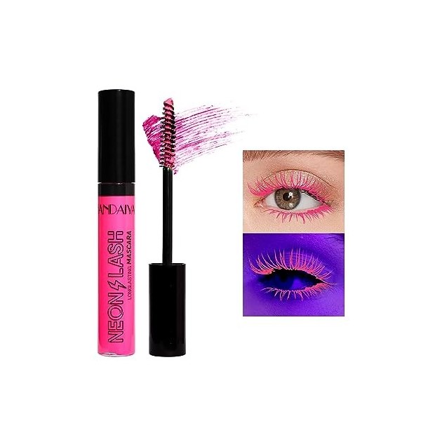 UV Glow Color Mascara 6 couleurs Mascara 4d Mascara longue durée, anti - application, volumineux et attrayant idéal pour le m