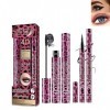 Mascara Waterproof Noir HOUSN Imperméable Longue Durée 4D Fibre Soie Mascara +Liquide Eyeliner Set,Épaississant Allongant Vol