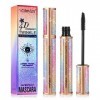 4D Mascara Noir Lot de 2, Mascara Effet Faux Cils Noir Waterproof, Anti-taches et Non Agglomérant, Mascara Pour Le Volume et 