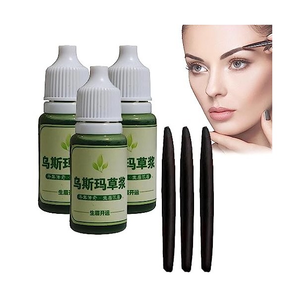 EXQST Extrait dherbe USMA Essence 10ML USMA Herbe Soin des Cheveux Liquide Croissance des Cils Liquide nourrissant Magique P