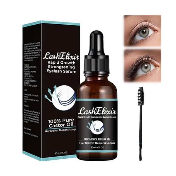 Lash Elixir Rapid Growth Strengthening Eyelash Serum - 30ml Eyelash Serum - Lash Boosting Serum, Eyelash Serum To Grow Lashes