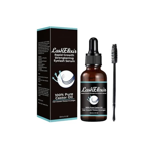 GFOUK Lashelixir Rapid Growth Strengthening Eyelash Serum, Castor Oil Eyelash Serum, Eyelash Serum To Grow Lashes, Lash Boost
