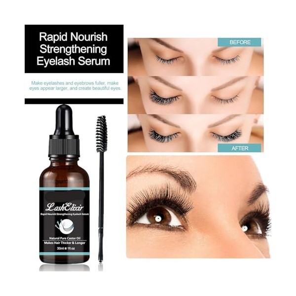 Lash Elixir Rapid Growth Strengthening Eyelash Serum, Organic Castor Oil Eyelash Serum, Rapid Lash Eyelash Growth Serum, Eyel