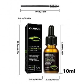 NOTRAK Huile De Ricin, Fortifiante, Nourrissante, Hydratante, Soin des Cils Longue Durée, Huile De Ricin Saine pour Femmes, H