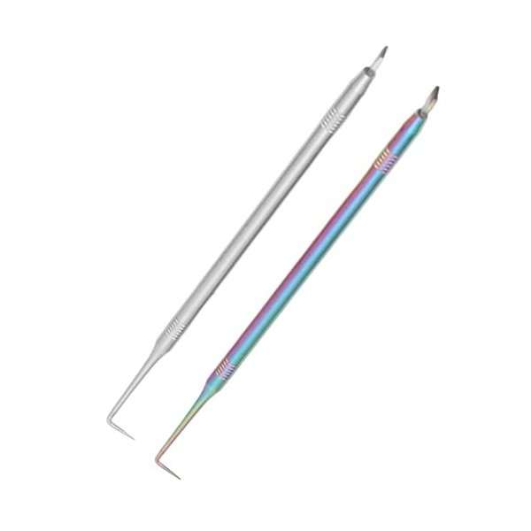 Lash Perm Lift Tools, 2pcs Acier Inoxydable Pointe Pointue Incurvée Double Tête Empêche Les Rayures Cils Lift Perm Outil Peig