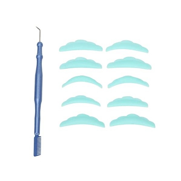 Outil de Permanente de Cils, Outil de Teinture de Séparateur de Cils dacier Inoxydable pour le Salon Bleu 