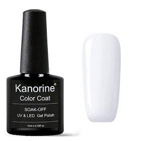 KANORINE Vernis Semi Permanent Vernis à ongles gel UV/LED, Blanc/blanc pur/blanche Couleur Naturel French Gel White color Gel