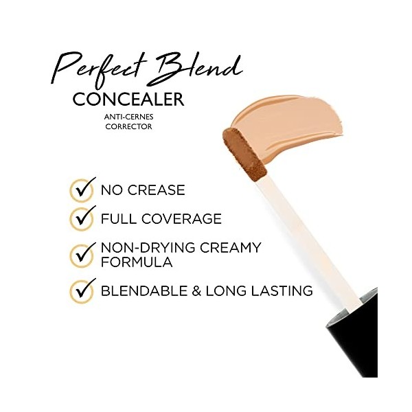 SUMMIT.g Perfect Blend Liquid Concealer Corrige les contours Souligne efficacement tous les types de peau Formule crémeuse ré