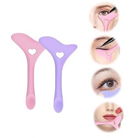 SVOCK 2pcs Pochoir Eyeliner, Pochoir Maquillage Réutilisable, Silicone Eye Liner Tampon, Silicone Eyeliner Aid, Outil de Maqu