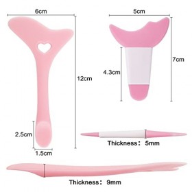 Kit de 2pcs Outil de Maquillage des Yeux Pochoirs Eyeliner Maquillage Oculaire Applicateur dOutils pour Cils en Silicone Réu