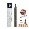 Crayon à Sourcils à 4 Points ImperméAble Durable Aucune Couleur Tukefev Microblading ImperméAble Avec Applicatore Simulation 