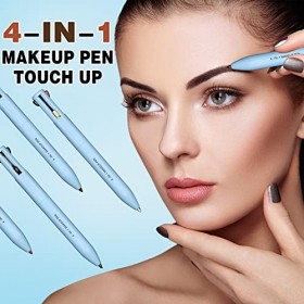 Crayon Maquillage 4 en 1, Stylo de Maquillage, 4 Couleurs Multi-Fonction Maquillage Beauté Stylo, Eyeliner&Crayon à Sourcils&