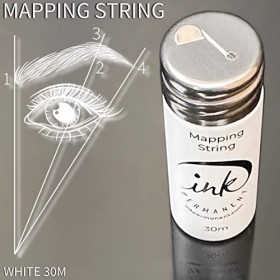 Ink Permanent Le traçage des sourcils en fil blanc [30 m] Fil de traçage pré-imprégné pour maquillage permanent et fourniture