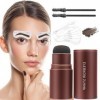 Kit De Sello De Cejas,EyeBrow Stamp Kit,Sello De Cejas con 2 cepillos y 10 Reusable Eyebrow Stencils, Fácil De Colorear Gris