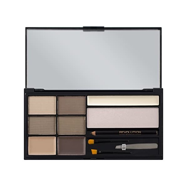 Makeup Revolution, Ultra, Palette de Sourcils, Fair-Medium, 8 Ombres, 19g