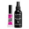 NYX Professional Makeup Glue Fixatrice à Sourcils The Brow Glue, Look Soyeux, Transparent & Spray Fixateur, Tenue Longue Duré