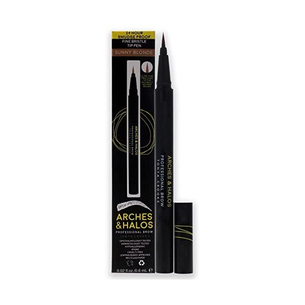 Arches & Halos Bristle Tip Pen - Para unas cejas completas, atrevidas y más definidas - Larga duración, no mancha, color pigm