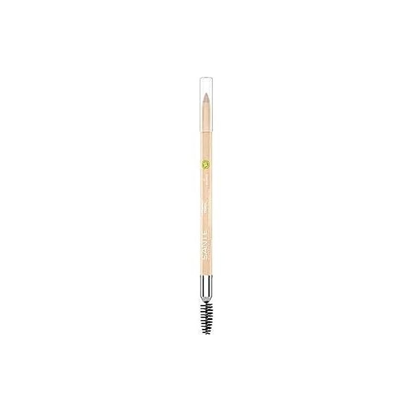 Sante Naturkosmetik Eyebrow Pencil 02 Brown, pour remplir les sourcils avec brosse à sourcils, maquillage naturel, végétalien