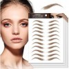 5 Feuilles Sourcils Autocollants Imperméables de Tatouage, 4D Sourcils Pochoirs De Forme, Faux Sourcils Naturel Papier Transf