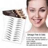 5 Feuilles Sourcils Autocollants Imperméables de Tatouage, 4D Sourcils Pochoirs De Forme, Faux Sourcils Naturel Papier Transf