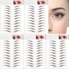 5 Feuilles 55 Paires Sourcils Autocollants 4D Patch Autocollant Bionique pour Sourcils Faux Sourcils Semi Permanent Authentiq