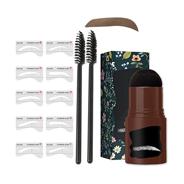 Eyebrow Stamp Kit, Tampon À Sourcils, Naturellement Pas De Chute Facile À Mettre Sur Le Maquillage avec 10 pochoirs à sourcil