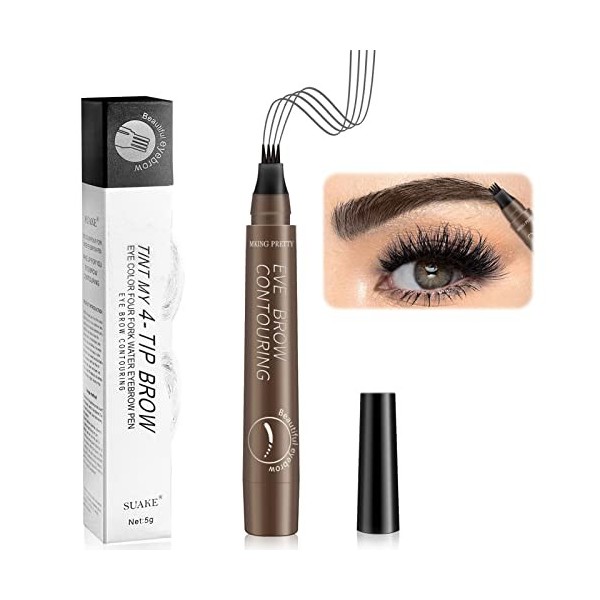 Crayon à Sourcils,Crayon à Sourcils Liquide, Eyebrow Pencil Waterproof avec Applicateur à Pointe Micro-Fourche,Eyebrow Tattoo