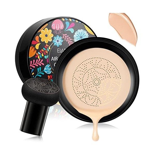 Air Cushion CC Cream Mushroom Head Fond de Teint Couvrant BB Crème Correcteur de Maquillage Nude Hydratant Éclaircissant Nat