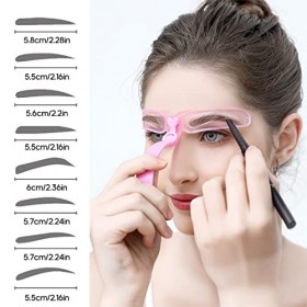 Ensemble de 8 pièces pour façonner les sourcils Ensemble de modèles de sourcils réutilisables Tampons pour sourcils Ensemble 