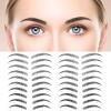 MWOOT Autocollants de Sourcils 4D Patch,6 Feuilles Eyebrow Tattoos Stickers Autocollant Bionique pour Sourcils,Faux Sourcils 